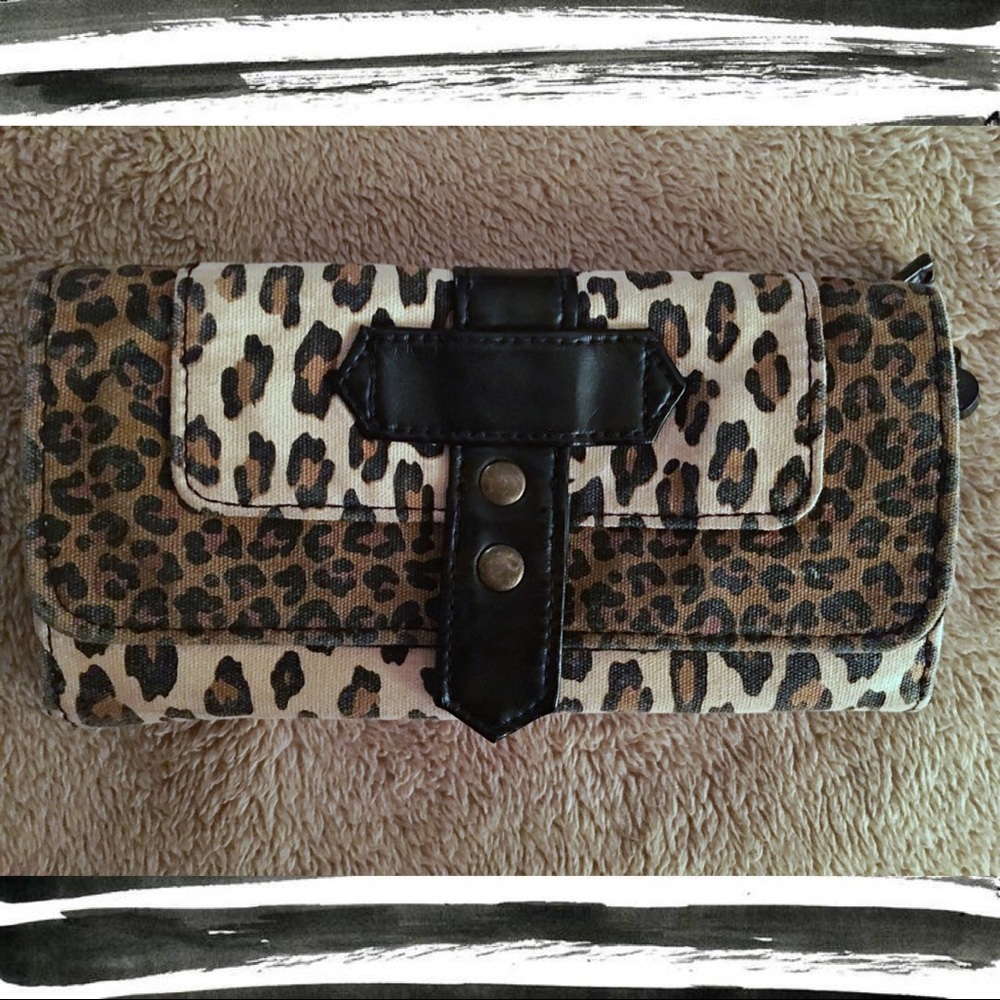 Mossimo• cloth leopard/animal print wallet